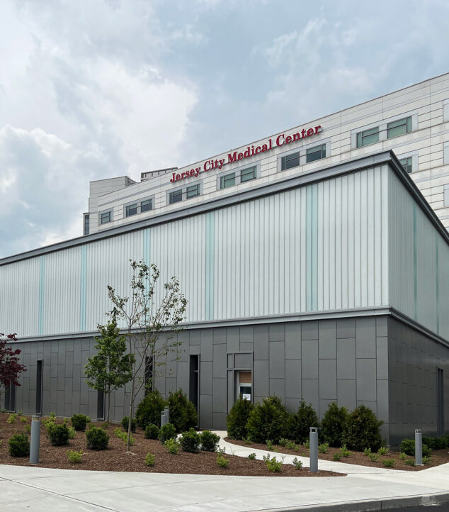 Channel glass exterior wall.