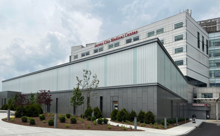 Channel glass exterior wall.