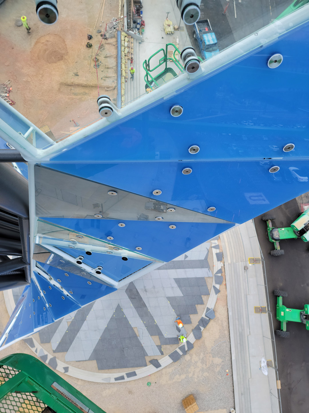 Olympic Cauldron glass close up.