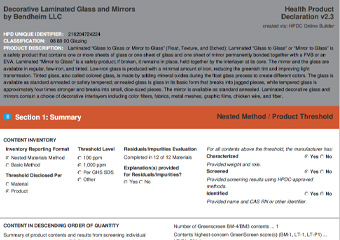 Bendheim Decorative Laminated Glass & Mirror HPD