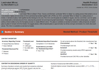 Bendheim Laminated Mirror HPD