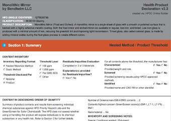 Bendheim Monolithic Mirror HPD