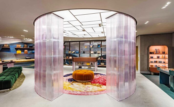 Channel glass walls making store displays.