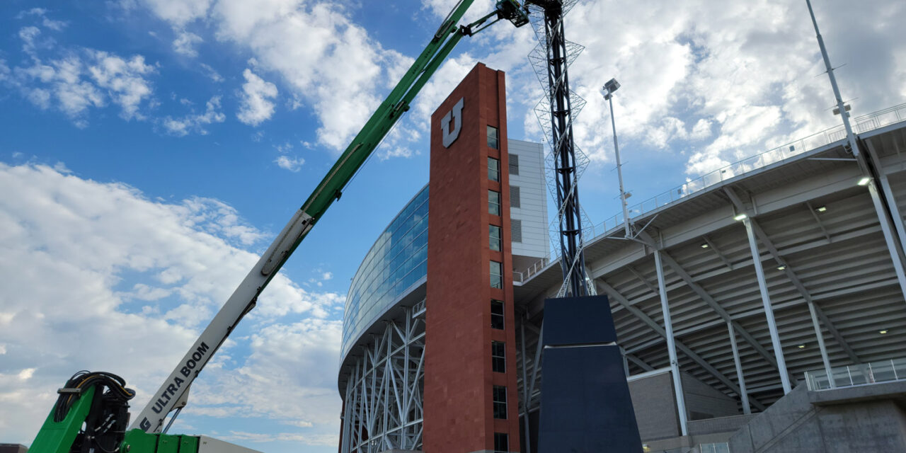 Olympic Cauldron before glass panels are added.
