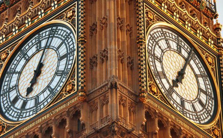 Lamberts stained glass in the clock face of Big Ben.