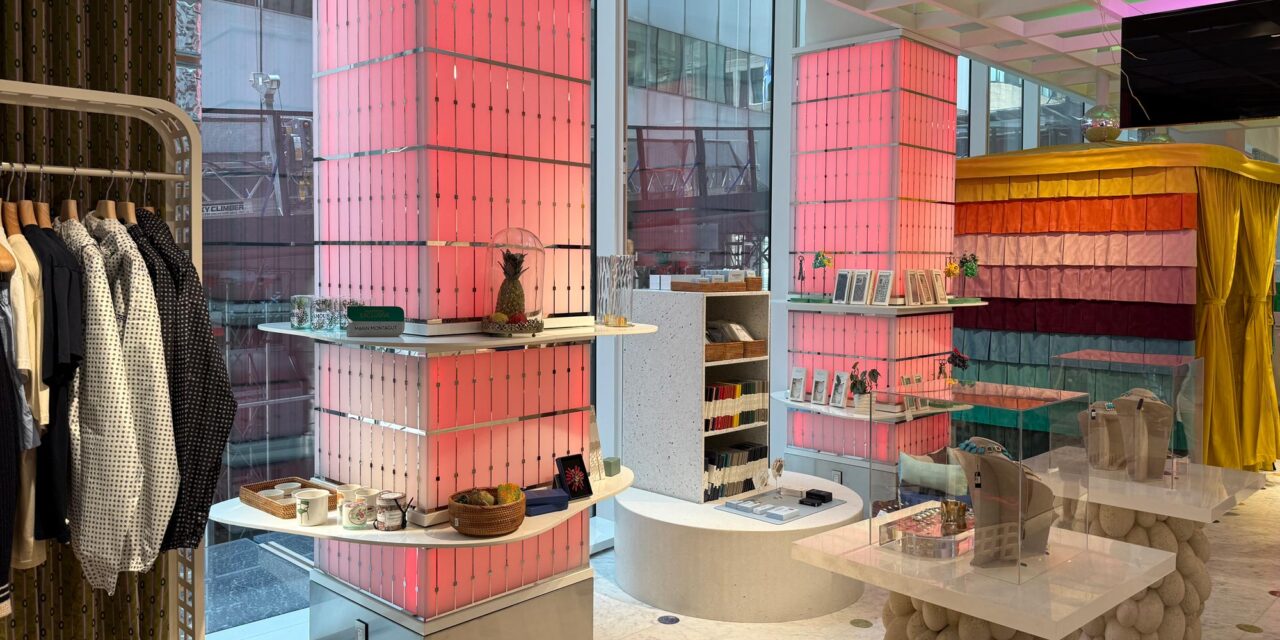 Bendheim glass in their TurnKey cladding system, covering columns in a store.