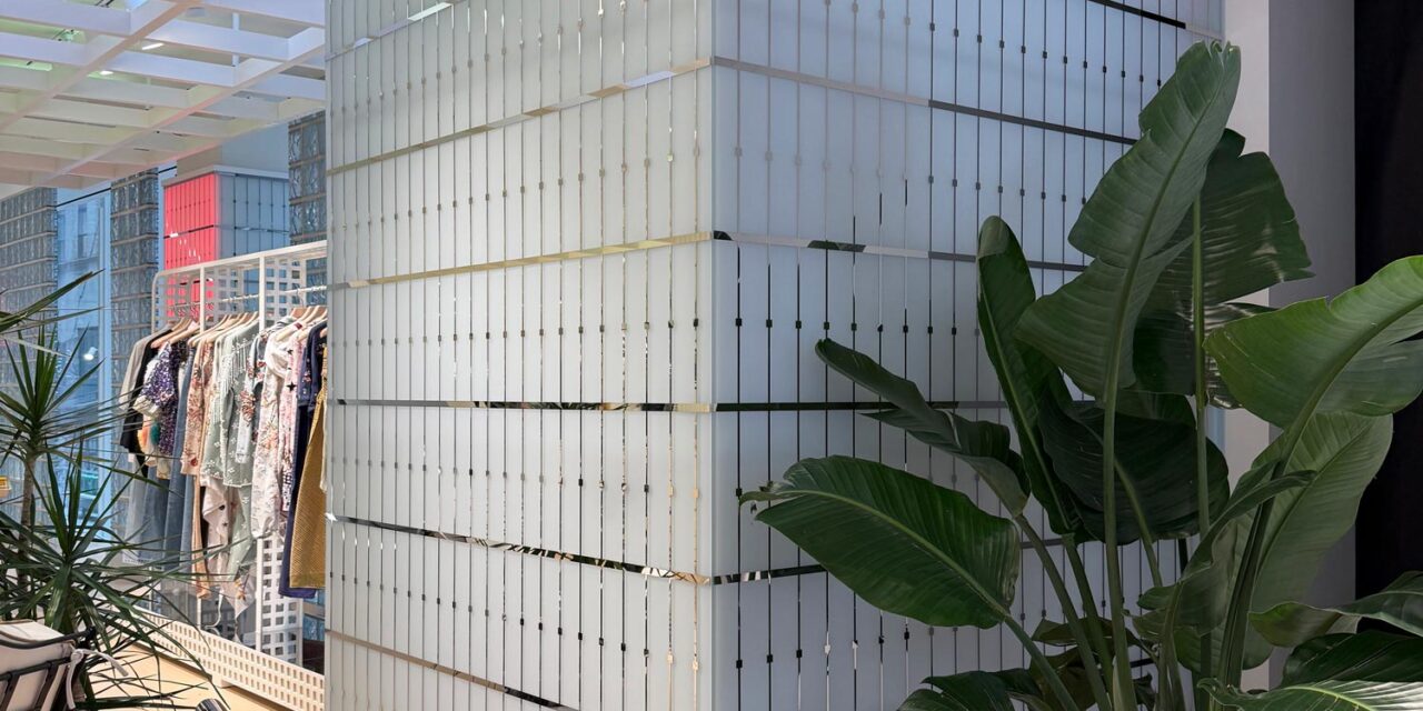 Bendheim glass in their TurnKey cladding system, covering columns in a store.