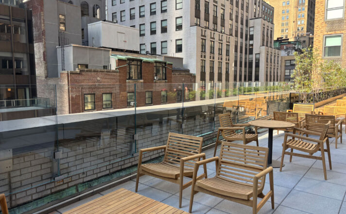 Bendheim's glass parapet system attached on a rooftop.