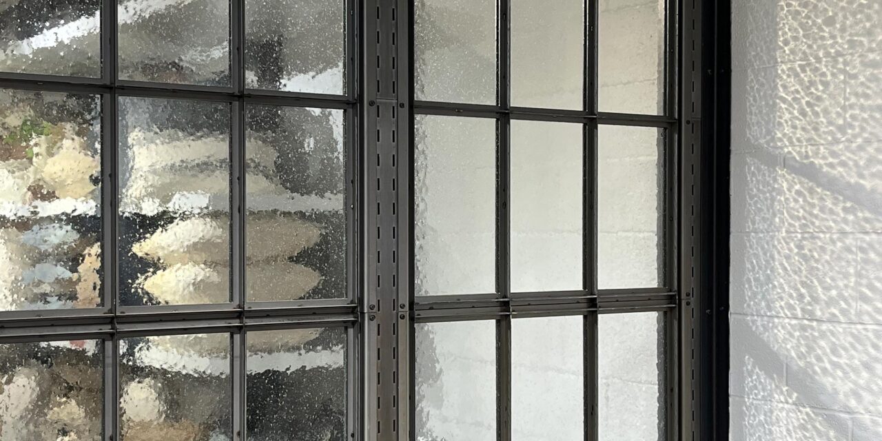 Seeded glass by Bendheim in a partition wall.